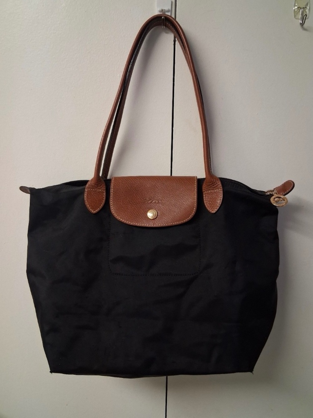 Black Small Longchamp Le Pliage Tote